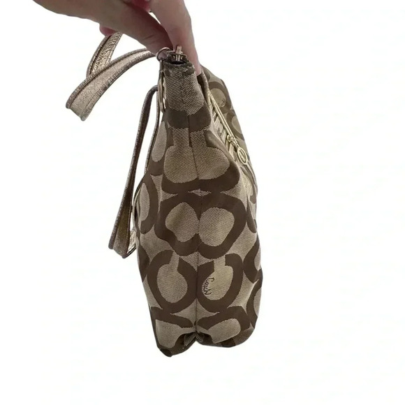 Vintage Coach Poppy Op Art Glam Tote Bag Shoulder Bag Brown *preowned - Picture 3 of 16